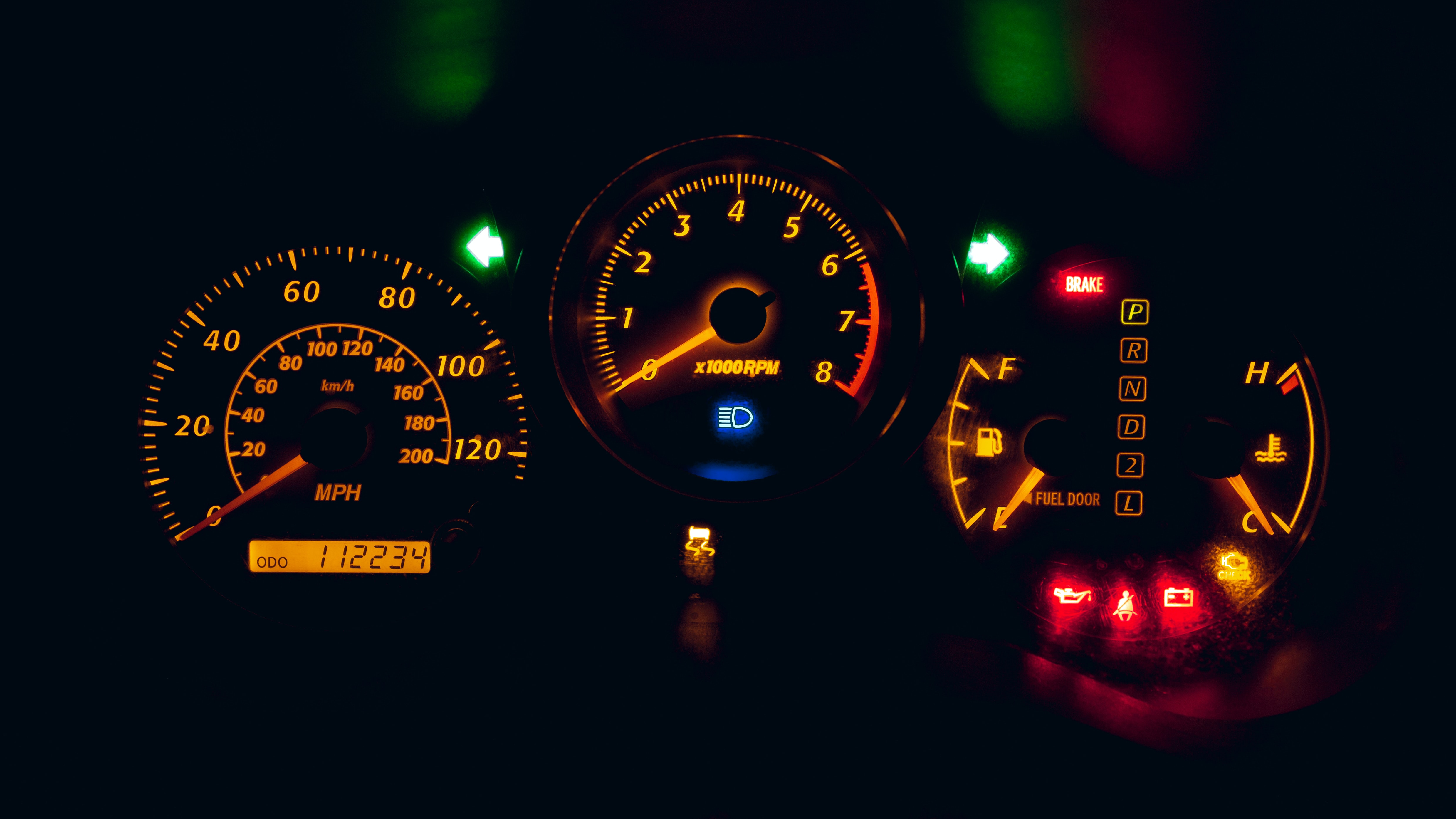Car dashboard lights