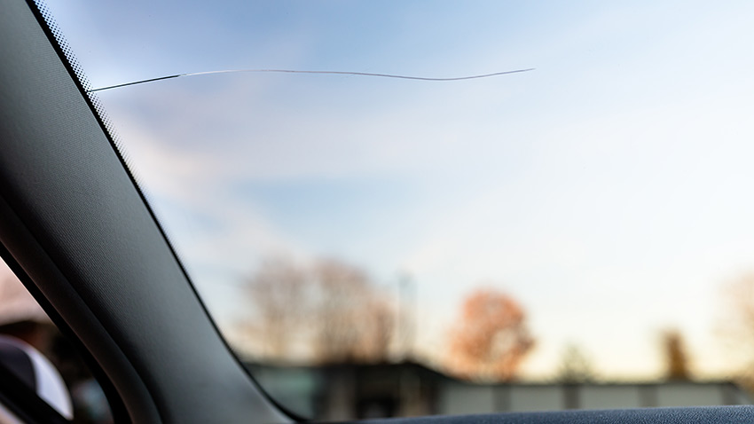 A cracked windscreen