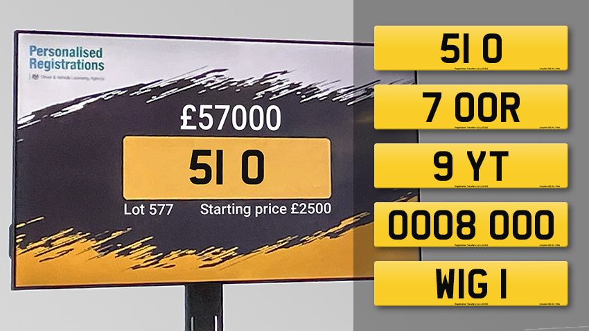 The top 5 number plates sold at DVLA Auction in June 2023