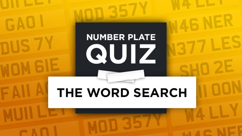 Number plate word search quiz