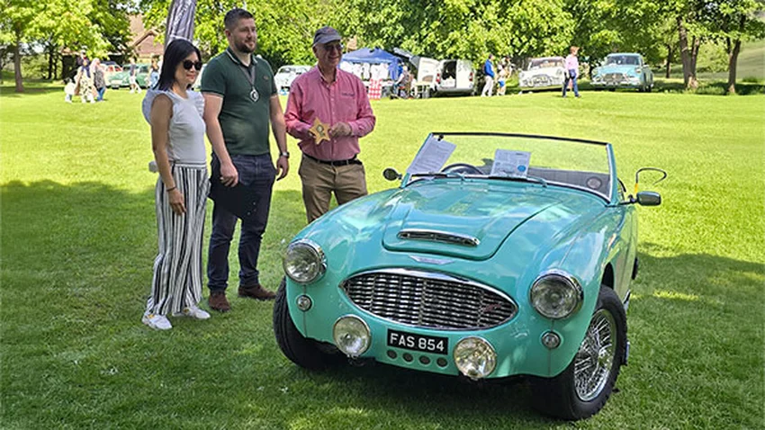 Classic Austin-Healey with UK private number plate FAS 854