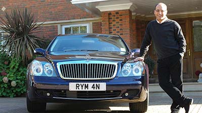 Theo Paphitis from Dragons Den with his very effective Ryman number plate