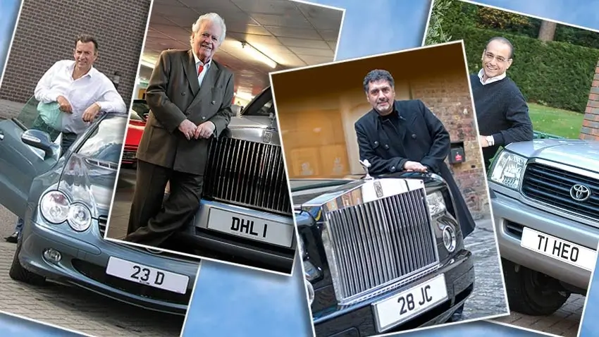 The cars and number plates of top UK business people
