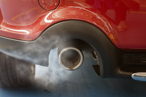 Close-up of car exhaust pipe