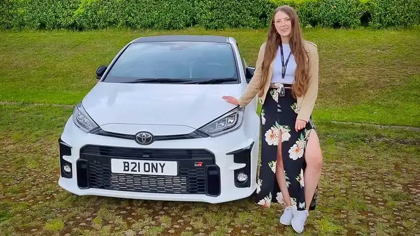 Briony Hannam with registration B21 ONY