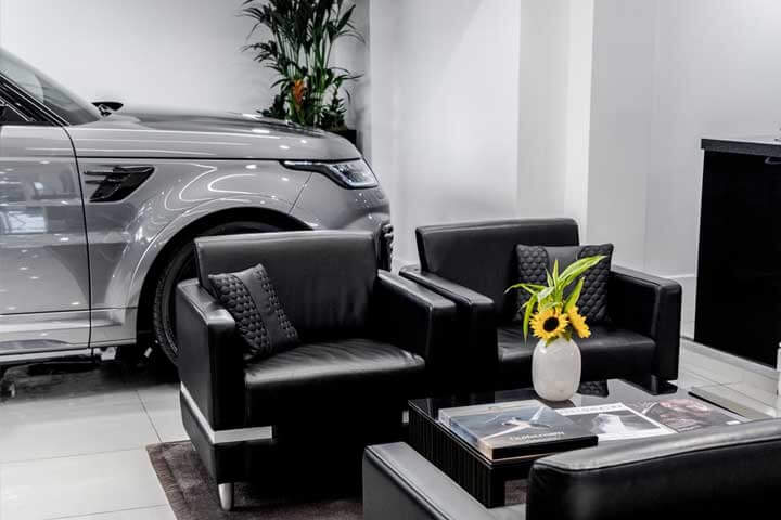 A Overfinch Land Rover in reception