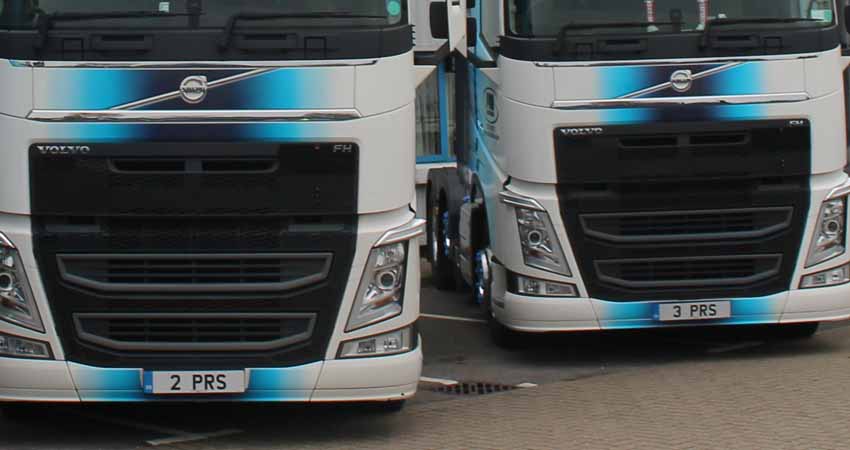 Logistics vehicles with private plates