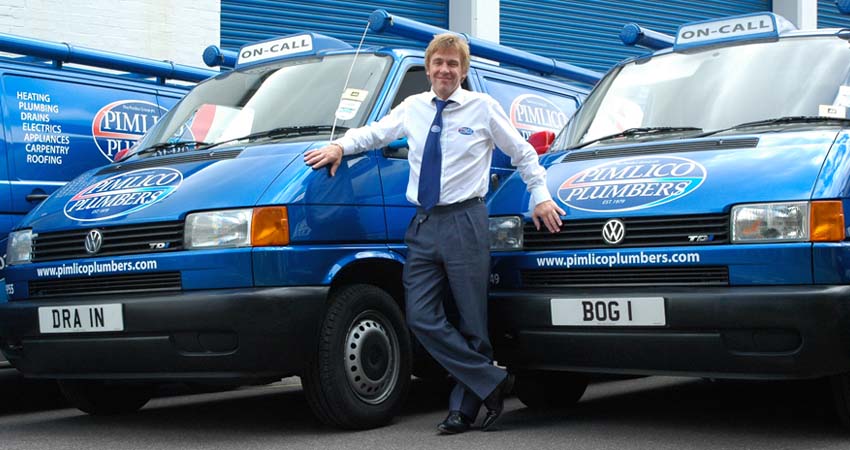 Pimlico Plumbers with personalised plates