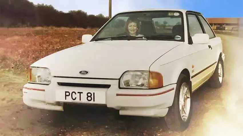 Peter Colin Tibbs' Ford Escort bearing registration PCT 81