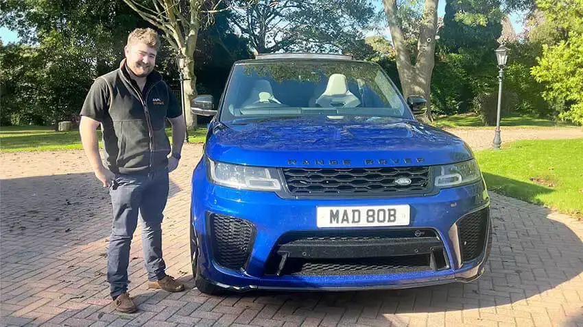Robert Campey with registration MAD 80B